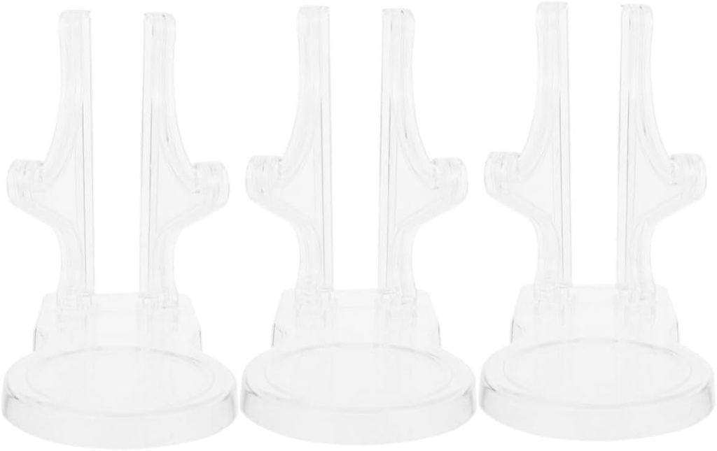 3pcs European Style Acrylic Plate Holder and Multi-functional Display Rack for Teacups Saucers and Plates Space-saving for Home Kitchen and Cafe Decor