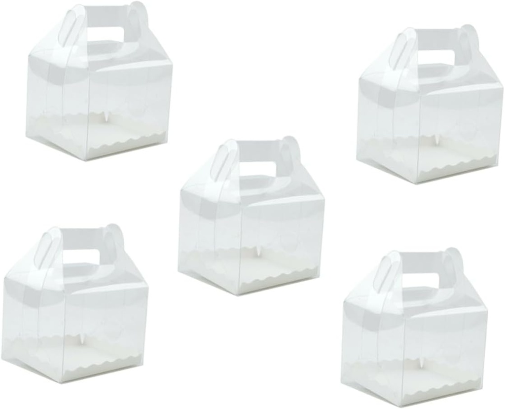 Baking Cupcake Box Lids Included 5pcs Plastic Cake Carrier Box for Transparent Baking Packaging