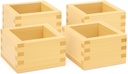 JapanBargain, 4-Pack Small Hinoki Cypress Masu Sake Cups – Made in Japan Wooden Sake Box Cups with Leak-Resistant Interlocking Joints, Natural Aroma – For Chilled Sake, 2 Ounce