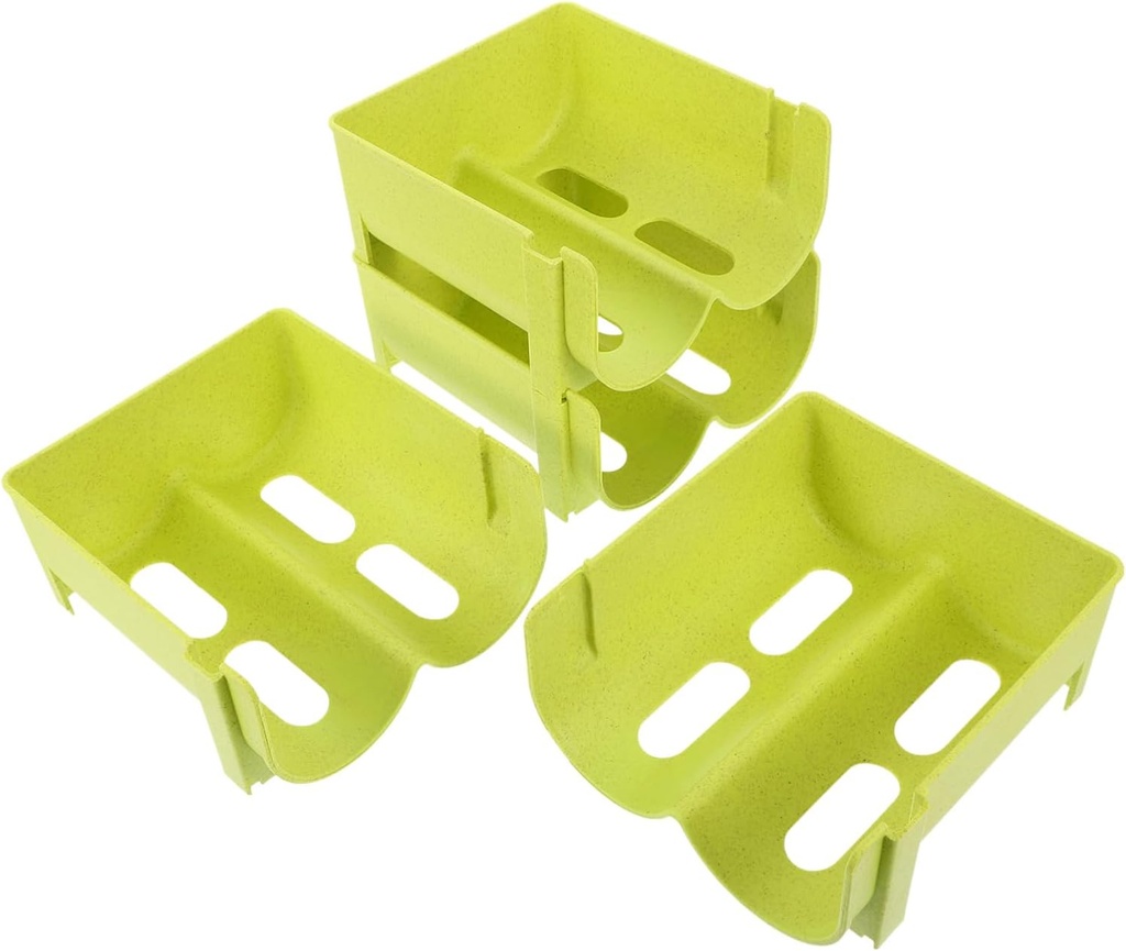 4pcs Stackable Beverage Storage Racks for Cans and Bottles Versatile Organizer for Refrigerator and Pantry Efficient Space-Saving Design Green