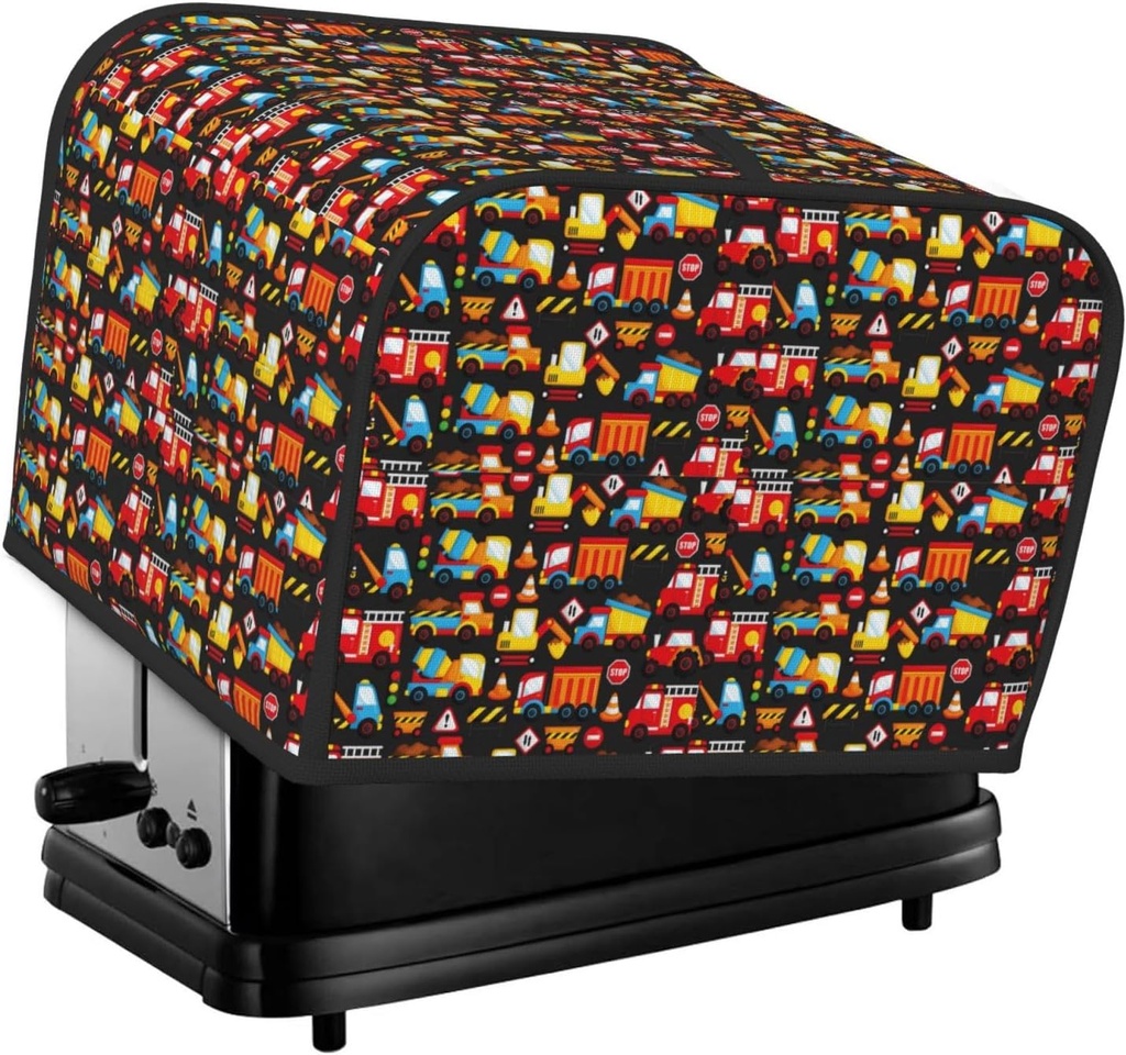 Oven Cover Kitchen Bread Machine Protector,4 Slice Toaster Cover For Home,Fingerprint Coaster Cover,Kitchen Small Appliance,Construction Truck