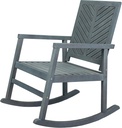 JONATHAN Y RCK100B Ned Modern Chevron-Back 300-Lbs Support Acacia Wood Patio Outdoor Rocking Chair for Garden, Lawn, Backyard, Pool, Deck, Beach, Firepit, Gray