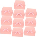PRETYZOOM 10pcs Pink Kraft Paper Pastry Boxes with Elegant Bowknot Portable Cake Gift Containers for Valentine's Day Wedding Anniversary Romantic Dessert Packaging