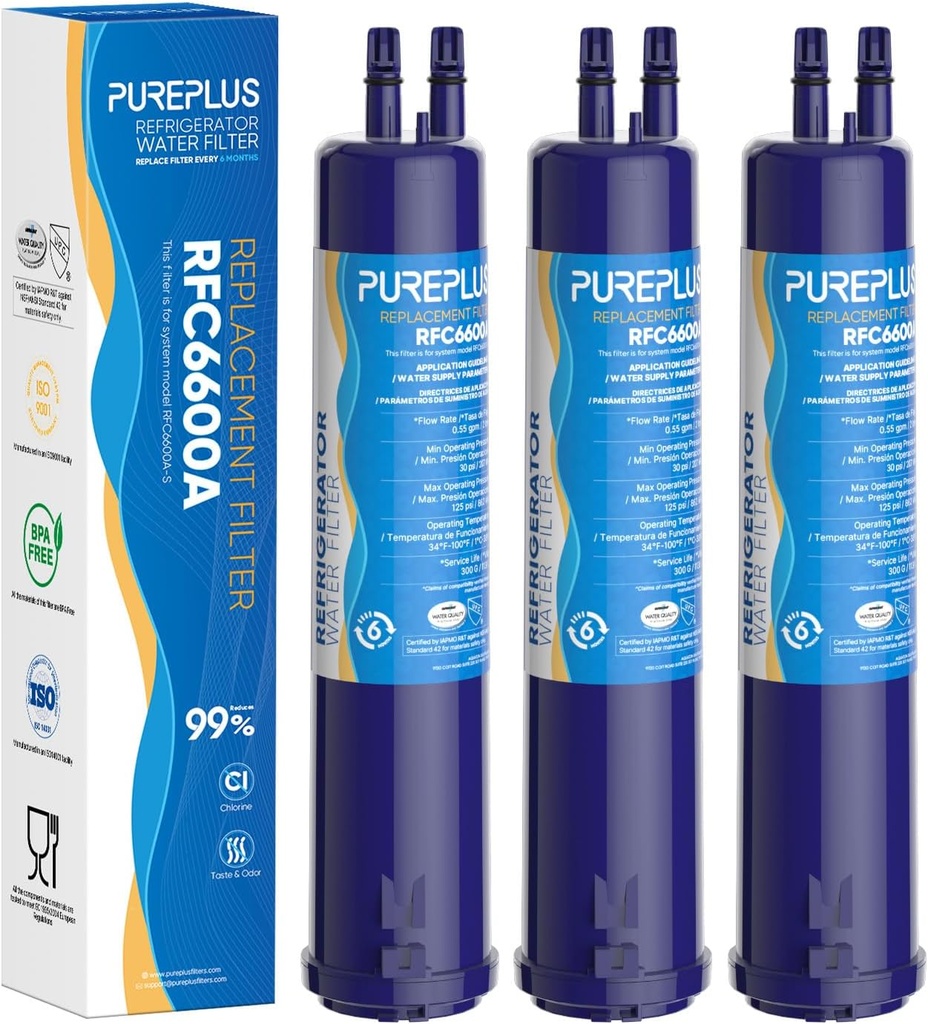 PUREPLUS Compatible with 4396841, 4396710, Everydrop® Filter 3, EDR3RXD1, 46-9083, 46-9030, 9030, 9083, Refrigerator Water Filter, 3Pack