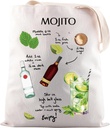 JNIAP Mojito Lover Gift Mojito Bar and Recipe Tote Bag Cocktail Recipe Bundle Gift