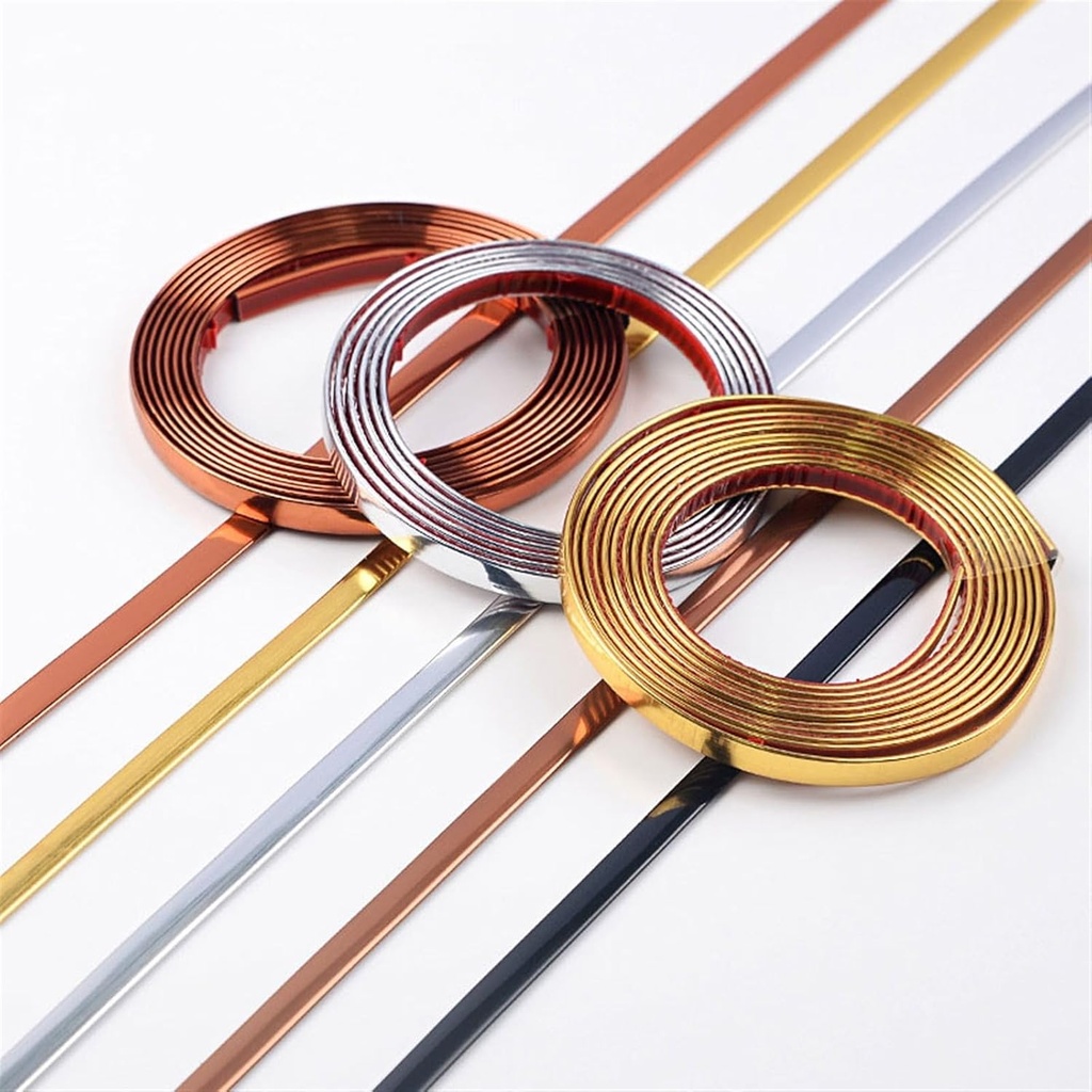 LKYJD Peel and Stick Molding Trim, Flexible Wall Ceiling Floor Cabinet Tile Edge Moulding(Brushed Bronze,10mx20mm)