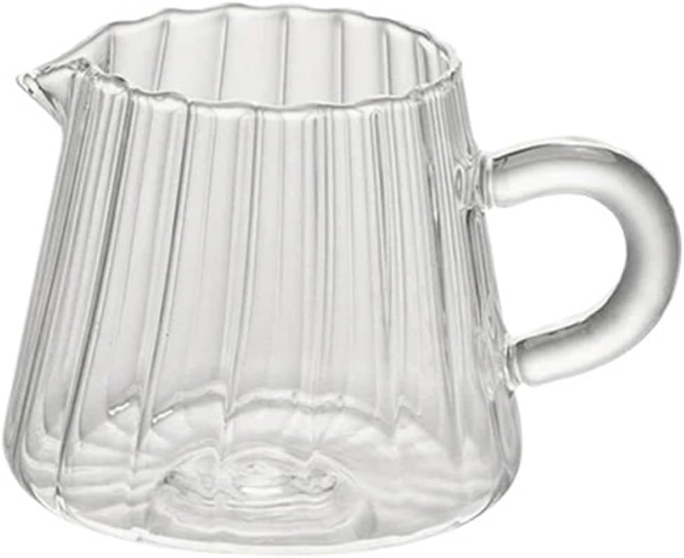 Glass Tea Pitcher Transparent Handle Milk Coffee Cup Glass Coffee Pot Espresso Measuring Cup(500ml,500ml)