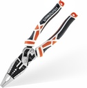 VANQUISH 10-in-1 Long Nose Pliers, 8‘’ Multipurpose Combination Pliers Wire Cutter/Crimper/Stripper, CRV Steel, Heavy Duty Side-Cutting Pliers for Crimping, Stripping, Shearing, Deburring, 3239