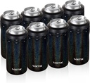 COKTIK 4 in 1 Insulated Can Cooler, 8 Pack Double Wall Slim Can Cooler Set for 12 oz Regular or Slim Cans & Beer Bottle (Black Shimmer)