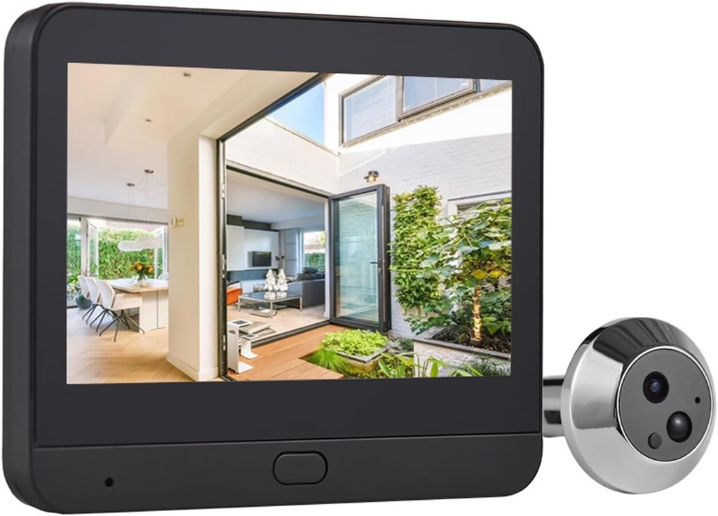 Smart Video Doorbell Camera, WiFi Door Peephole Camera with 4.3in Display Monitor, Tuya APP Wireless Digital Door Viewer, Smart Motion Detection, Night Vision, Rechargeable 5000Ah Battery