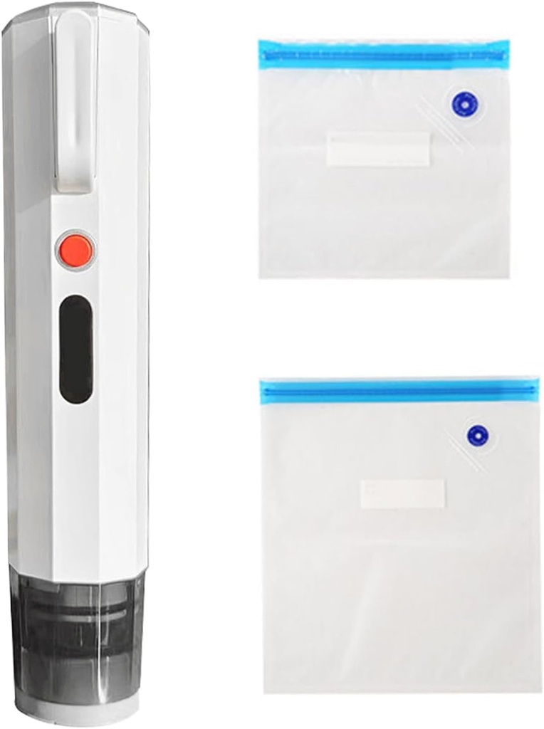 Handheld Vacuum Sealer with 30pcs Reusable Bags YEERSWAG Powerful Compact Vacuum Sealer for Food, Seal Meal Saver, Portable Food Sealer for Storage & Preservation, White
