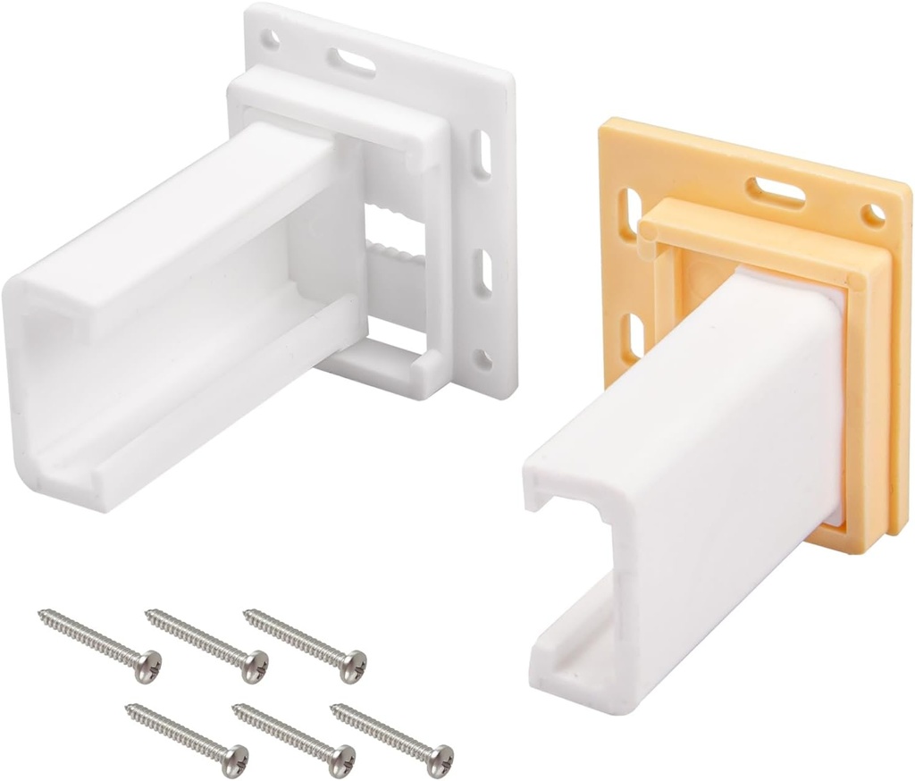 Drawer Slide Socket Set Cabinet Hardware, RV Drawer Parts Fits 1 Inch Drawer Slide, 2-1/8 Inch x 1-3/4 Inch Adjustable Base C-Shaped