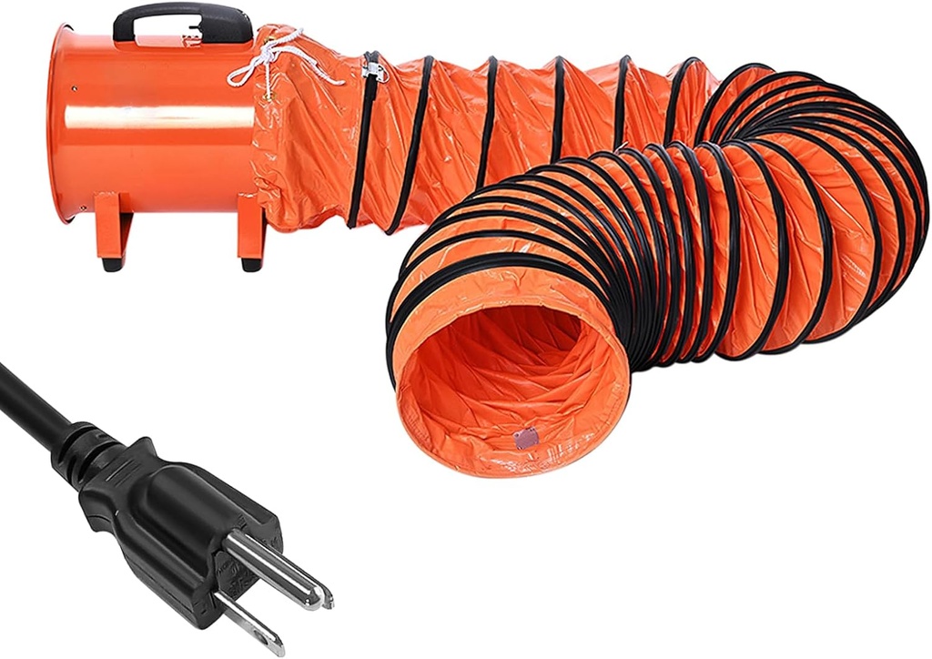 12 Inch 580W Portable Ventilator, Heavy Duty With Tube Exhaust Fan 32.8 FT Duct, 3500 CFM Heavy Duty Blower Fan,High Velocity Air Mover,Utility Blower Fan for Basements,Warehouse, Workshop