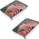 2Pack Bacon Container for Refrigerator，Deli Meat Container for Fridge,304SS Airtight Food Storage Container,Stackable Fridge Organizer with Locking Lid (BPA Free)