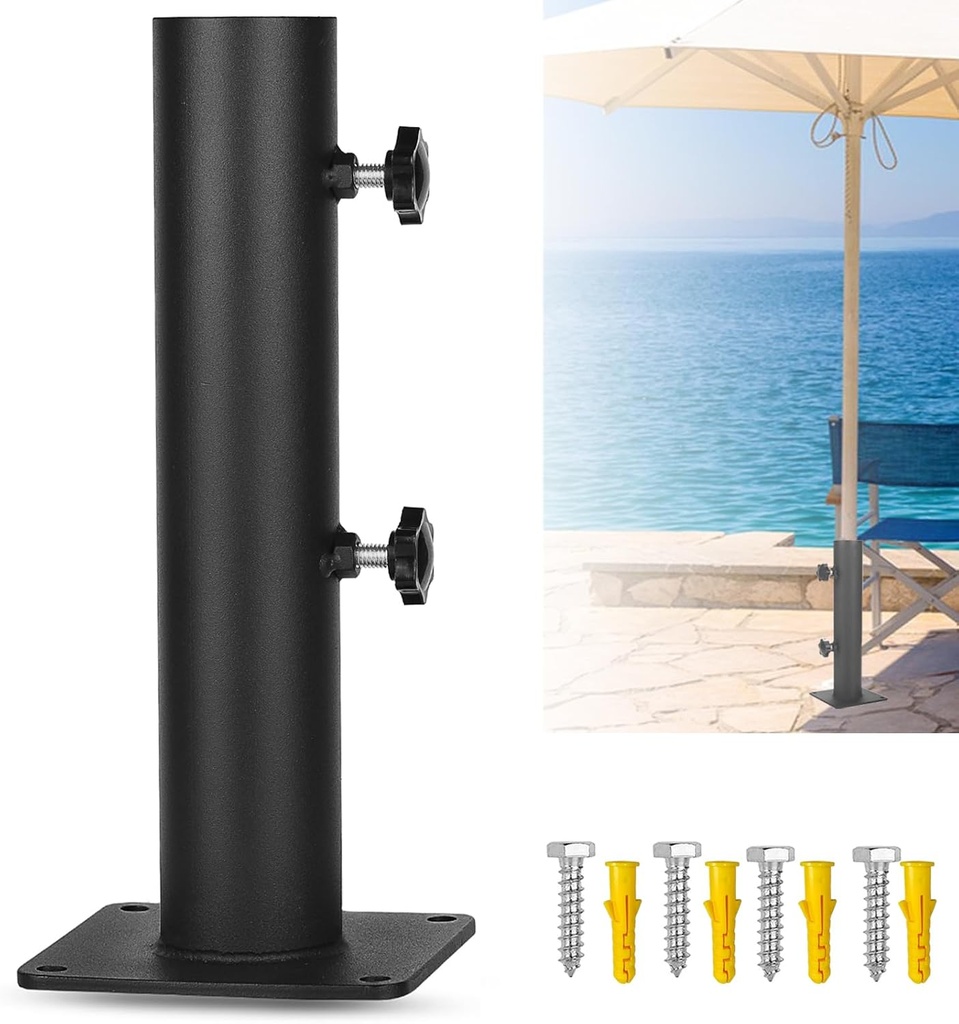 Patio Umbrella Bases Heavy Duty Umbrella Holder Outdoor Umbrella Base Stand Mount Umbrella Clamp for Decks, Docks, Patios, Garden, Pontoons, Picnic Tables (1)