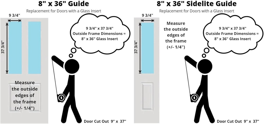 8 x 36 Entry Door Clear Glass Insert (1 Lite)