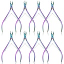 8 Pieces Cuticle Trimmer Stainless Steel Cuticle Nippers Pointed Blade Dead Skin Cutter Clipper Remover Scissors Manicure Tools for Fingernails and Toenails(Vivid Color)