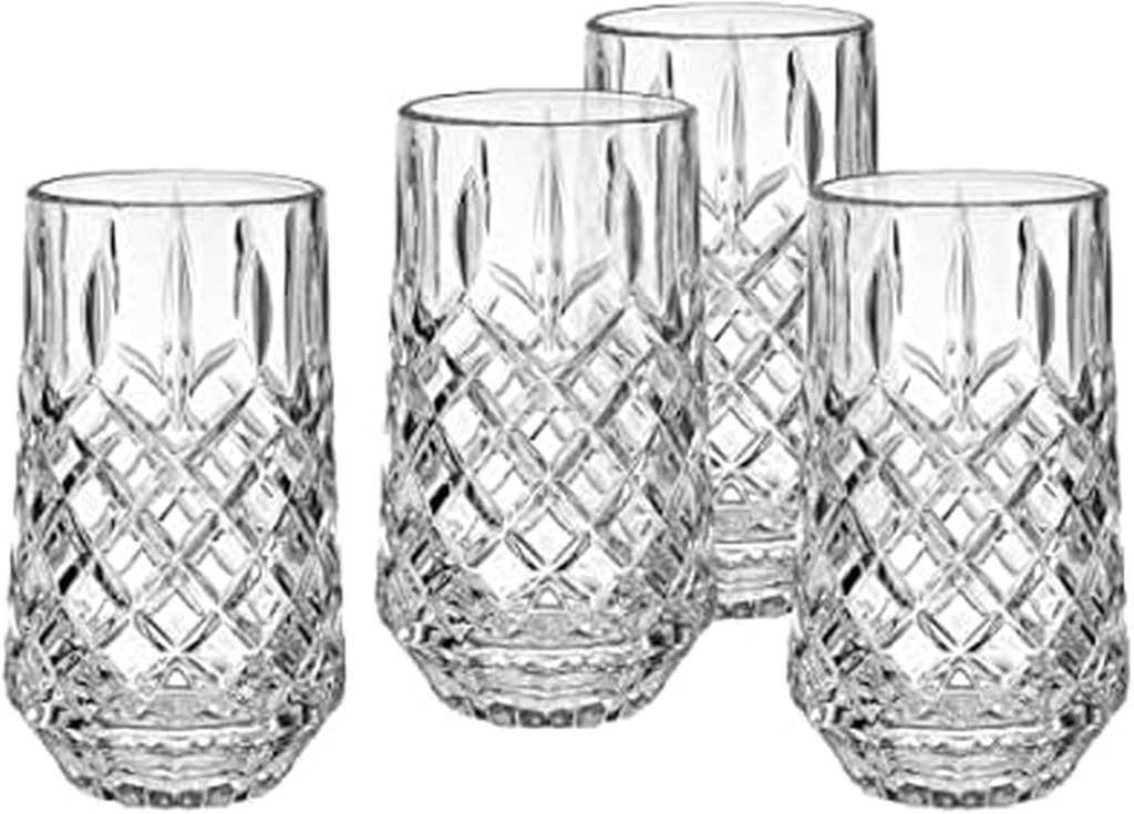 Mikasa Wesley Highball Tumbler Cups, Set Of 4, 12 Ounce