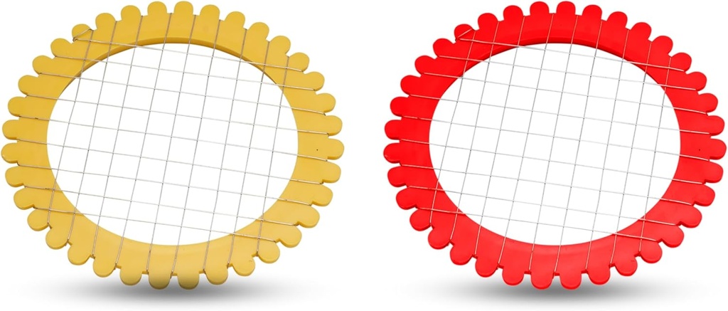 Egg Dicer for Hard Boiled Eggs 2 Pcs - Manual Potato, Carrot & Egg Salad Chopper Grid - Plastic Egg Chopper for Hard Boiled Eggs and Vegetables with Wire Stainless Steel