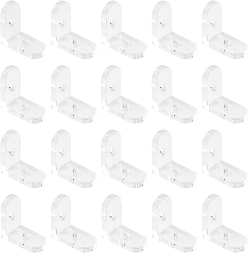 L Brackets Transparent 20Pcs Clear Acrylic Corner Bracket 90 Degree Support Shelf Corner Brace Right Angle Bracket
