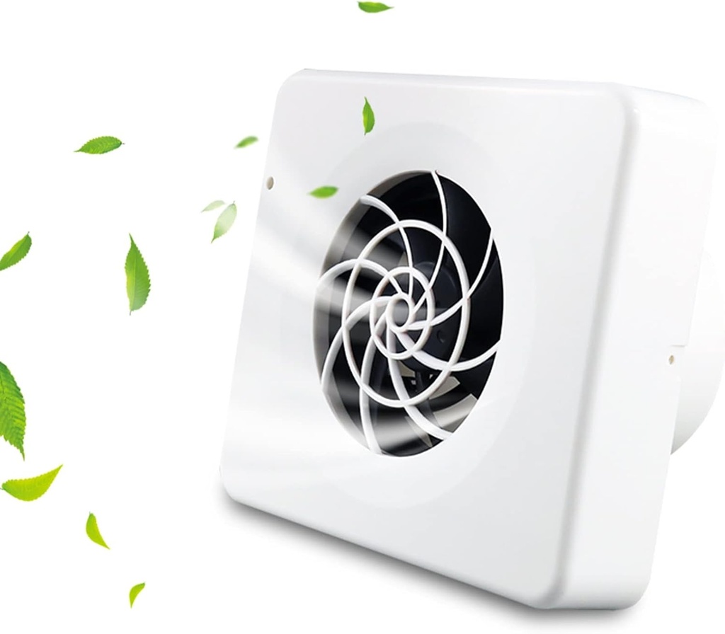 4 Inch Round Exhaust Inline Duct Fan, Quiet Inline Blower Can Fan, Ventilation Duct Fan for Grow Tents, Hydroponics, Bathrooms, Kitchens (White 4 Inch)