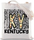 ZJXHPO Kentucky Trip Tote Bag Kentucky Travel Gift Kentucky Souvenir Kentucky Vacation Reusable Grocery Shopping Bag (KY Tote)