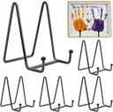 5 Pack 6 Inch Black Metal Display Stands, Plate Holders for Picture Frames, Books, Photos, Small Easels, Decorative Platters, and Tabletop Art