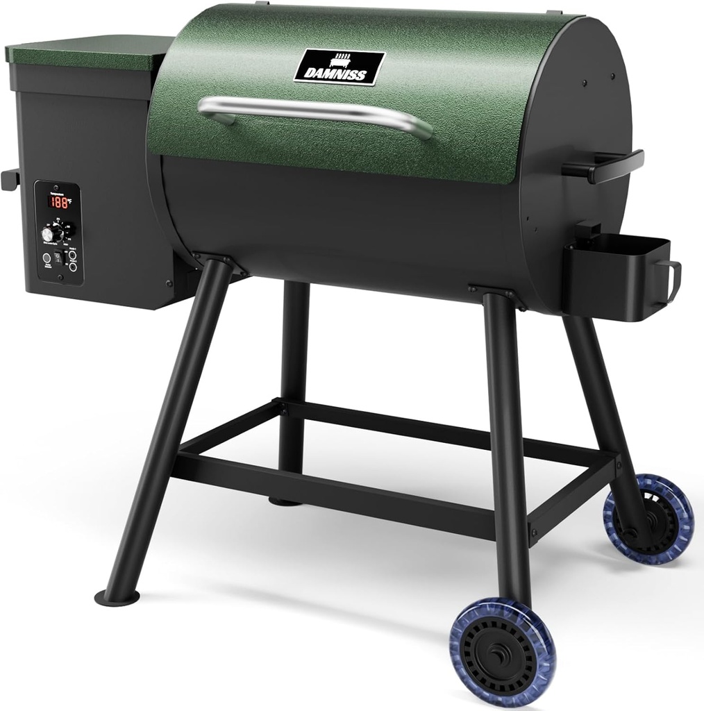 Electric Wood Pellet Smoker Grill 8 In 1 BBQ Grills for Outdoor Grill with Auto Feed & PID Temperature Control (180-450°F) and Rain Cover 456 Sq.In Cook Area for Backyard New House Gifts