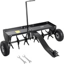 VEVOR Tow Behind Plug Aerator, 40-Inch Tow Behind Lawn Plug Aerator with Universal Hitch, Pull Behind Aerator with Iron Spikes Alternately Arranged, Lawn Aerator Tow Behind for Gardens, Lawns, Farms