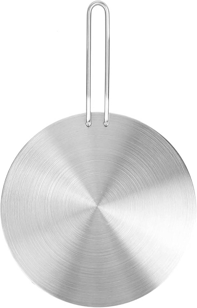 Induction Cooktop Heat Diffuser Plate, Stainless Steel for Electric Gas Stove Glass Induction Cooktop with Detachable Handle Protects Pot Cookware Accessories (24cm)