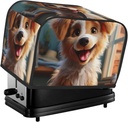 Cute Dog 2 Slice Toaster Covers Bread Machine Cover Quilted Dustproof Fingerprint Protectors Small Washable Appliance Cover Bread Maker Dust Protection Universal Size
