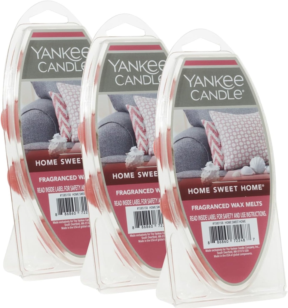 Yankee Candle Home Sweet Home Wax Melts 6 Count (Pack of 3) Ideal for Use in All Wax Warmers Perfect for DIY Candle Making