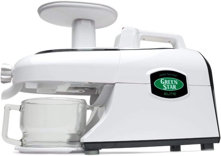 Tribest Greenstar GSE-5300 Jumbo Slow Masticating Juicer, Twin Gear Cold Press Juicer & Juice Extractor, White