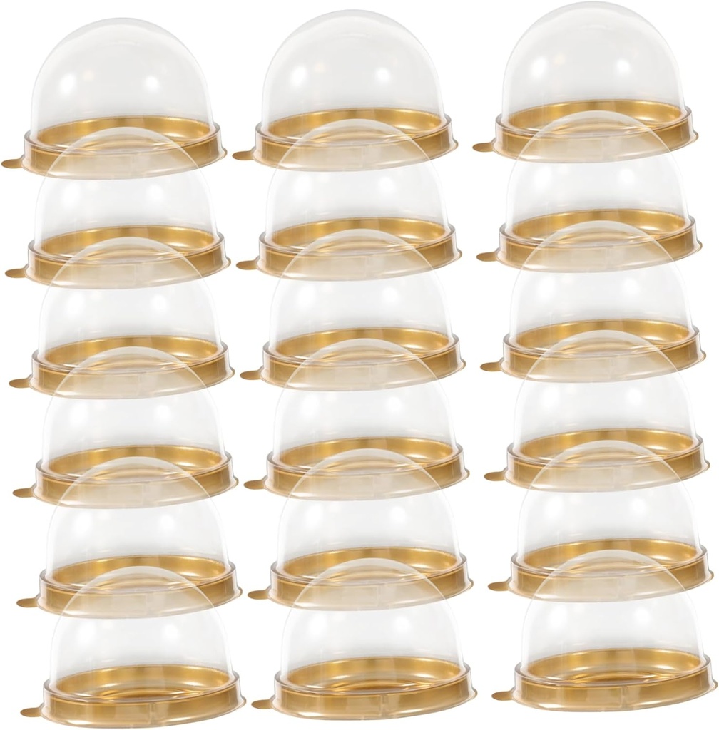 Luxshiny 50pcs Compact Boxes Baking Cupcake Containers Lids Safe Portable Macaron Holder