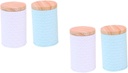 Cabilock 2sets Decorative Canister Pattern Food Containers for Tea Candy and Dried Fruits Airtight Storage Jars for Organized Kitchen Compact Design Present for Friends and Family 2pcs*2