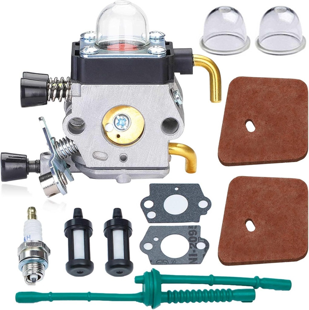 HOODELL FS55 Carburetor, Easy-start FS 55 Carb with Rebuild Kit, Premium FS55R FS45 FS38 HL45 Carburetor for ZAMA STIHL String Hedge Trimmer Weed Eater Parts with Fuel Line Kit
