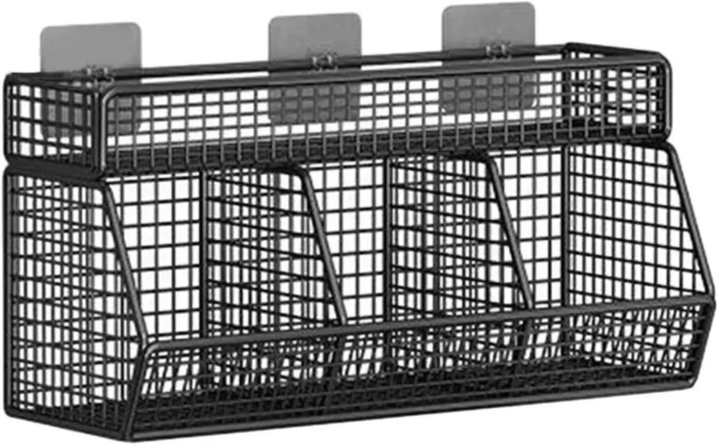 Fruit Storage Basket Wall Mounted Hanging Kitchen Basket For Kitchen Closet Hanging Kitchen Basket Onion Storage Wire(L)