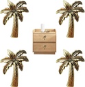 Palm Tree Cabinet Knobs Drawer Pulls Handles for Dresser Cupboard Single Hole Coconut Tree Pulls Furniture Doors Home Kitchen Decorative 4 Pieces (Gold)
