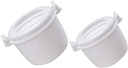 CHILDWEET 2pcs Microwave Rice Cooker Set Food Steamer Pot for of Rice Veggies Noodles Food-grade Plastic White Large Small