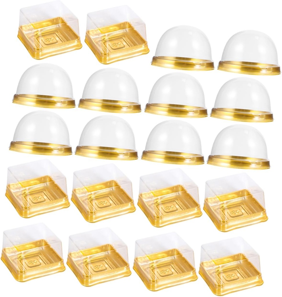 100pcs Transparent Dessert Boxes for Moon Cakes Cupcakes Compact Sealing Treat Holders for Home Parties Food Storage Containers with Sealing Performance