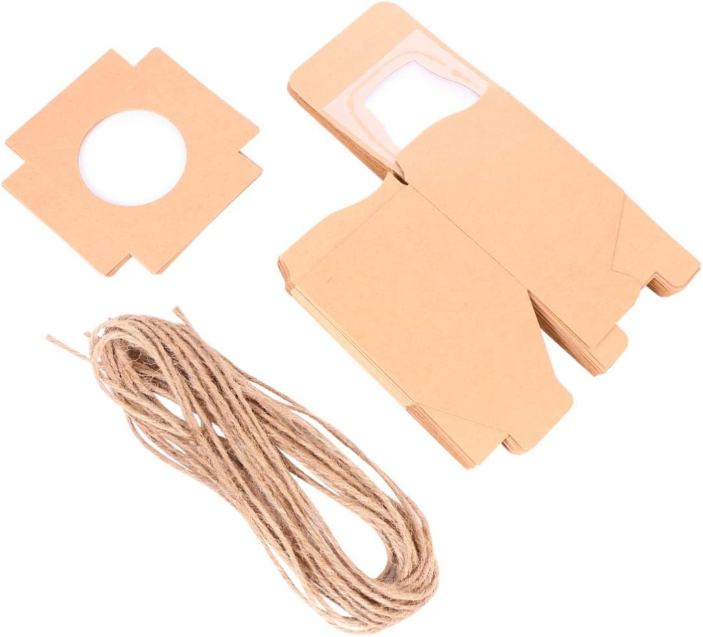 PRETYZOOM 10pcs Kraft Cupcake Boxes Viewing Window for Parties Weddings and Bake Cake Packaging for Easy Sharing of Delicious Treats