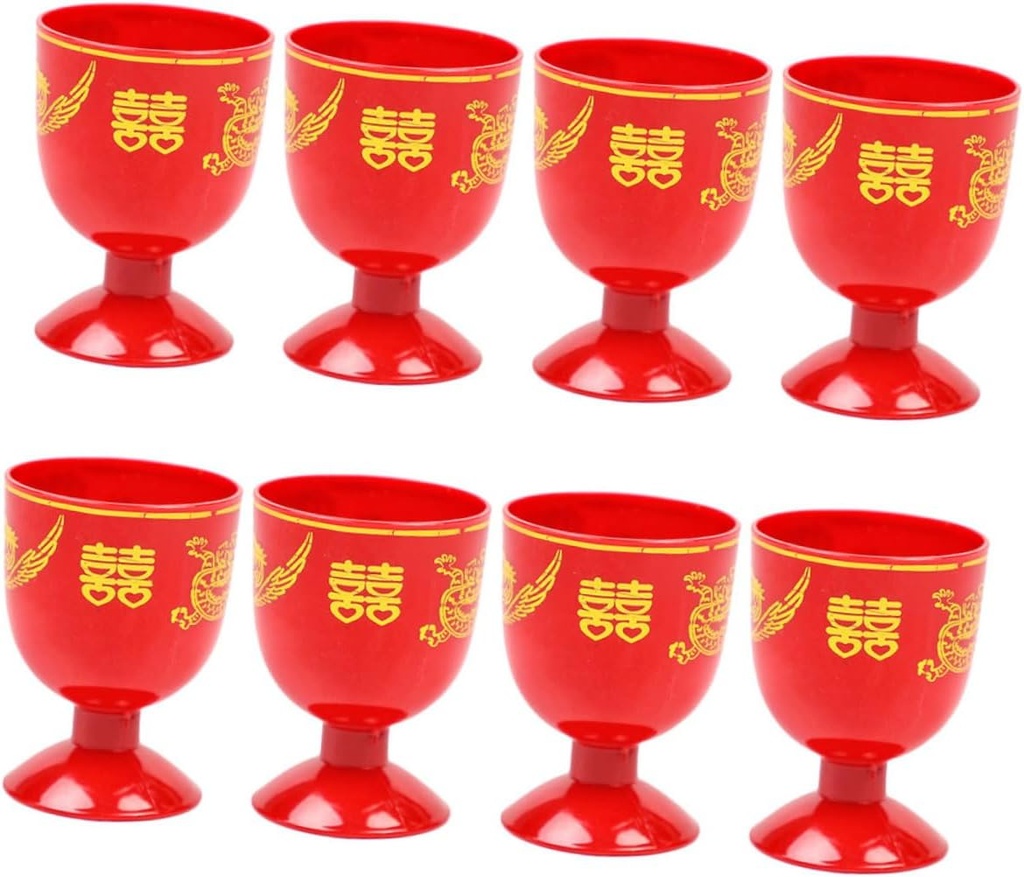 8pcs Retro Wine Chalice Cups Creative Mini Goblet for Weddings Parties and Celebrations Elegant Red Design for Home and Events