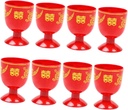 8pcs Retro Wine Chalice Cups Creative Mini Goblet for Weddings Parties and Celebrations Elegant Red Design for Home and Events