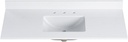 49"x22" Quartz Bathroom Vanity Top with Undermount Ceramic Sink, Bathroom Vanity Sink Top with 8" Faucet Hole, Vanity Top with Sink, 4" Backsplash, White (Not Included Faucet)