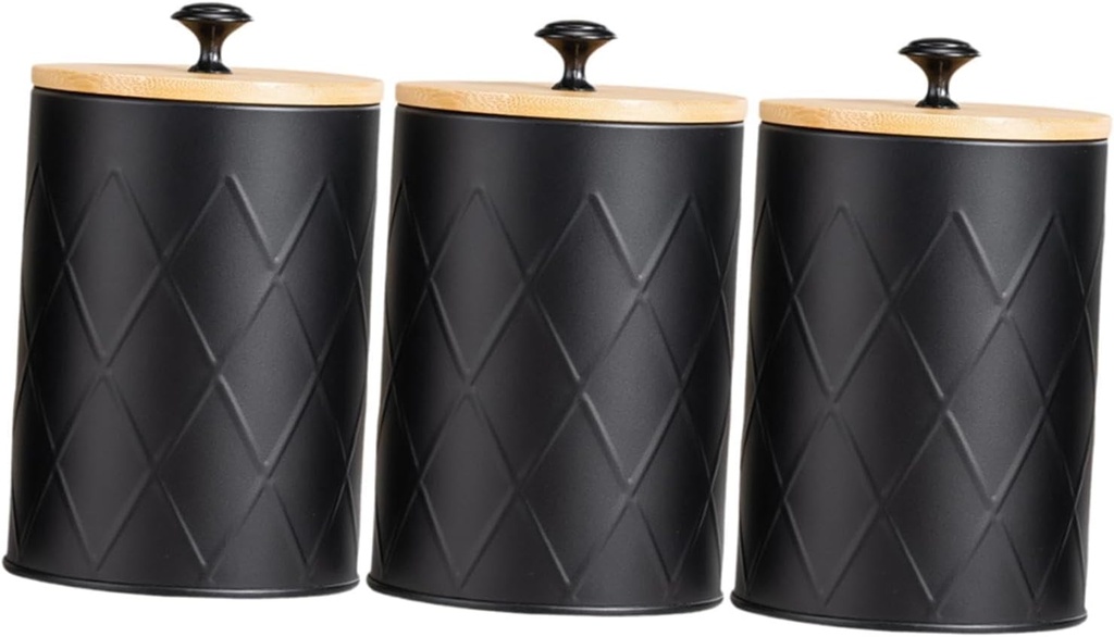 3Pcs Kitchen Canister Set Tea Organizer Elegant Kitchen Jar Coffee Tea Sugar Container for Tea Cookie Pet Treats Flour