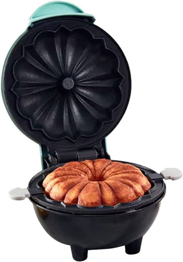 Mini Cake Maker Electric Cake Maker, Double Side Quick Heating for Breakfast, Parties, Non-stick Surface Easy to Clean, Azure Blue