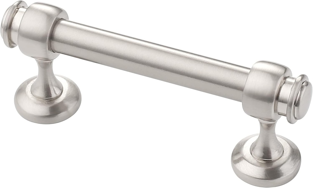 Alzassbg 10 Pack Brushed Satin Nickel Cabinet Pulls, 3 Inch(76mm) Hole Centers Cabinet Handles Kitchen Hardware Straight Bar for Cabinets and Drawer AL3082SN