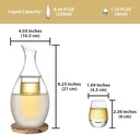 Japanese Sake Set, Sake Cup Set，Sake Bottle Crafts Cup，Sake Pot and Sake Cup， Japanese Sake Set Glass Sake Borosilicate Set with 2 Cups - Coasters & Towel Chambered Sake Decanter Sake Bottle for Keepi