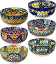 vancasso Cereal Bowls Set of 6, Bohemian Ceramic Soup Bowls, 28 oz Colorful Bowls Set for Kitchen, Dishwasher & Microwave Safe for Salad, Pasta, Rice, Oatmeal, Fruit