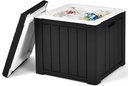 Giantex 10 Gallon 4-in-1 Cooler, Portable Ice Chest with Built-in Handle, Multifunctional Ice Cooler, Cocktail Side Table, Patio Bar Table, Outdoor Stool for Camping, Fishing, Picnic (Black)